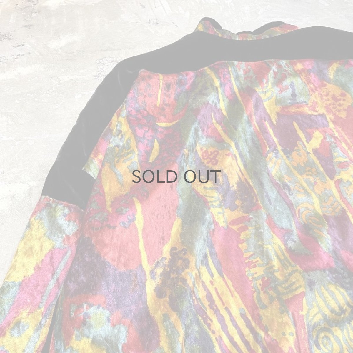 画像9: ALL OVER PATTERN ZIP UP VELOUR JACKET / Mens L (9)