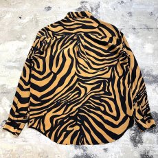 画像2: 90's ALL OVER ZEBRA PATTERN L/S SILK SHIRT / Mens S(M) (2)