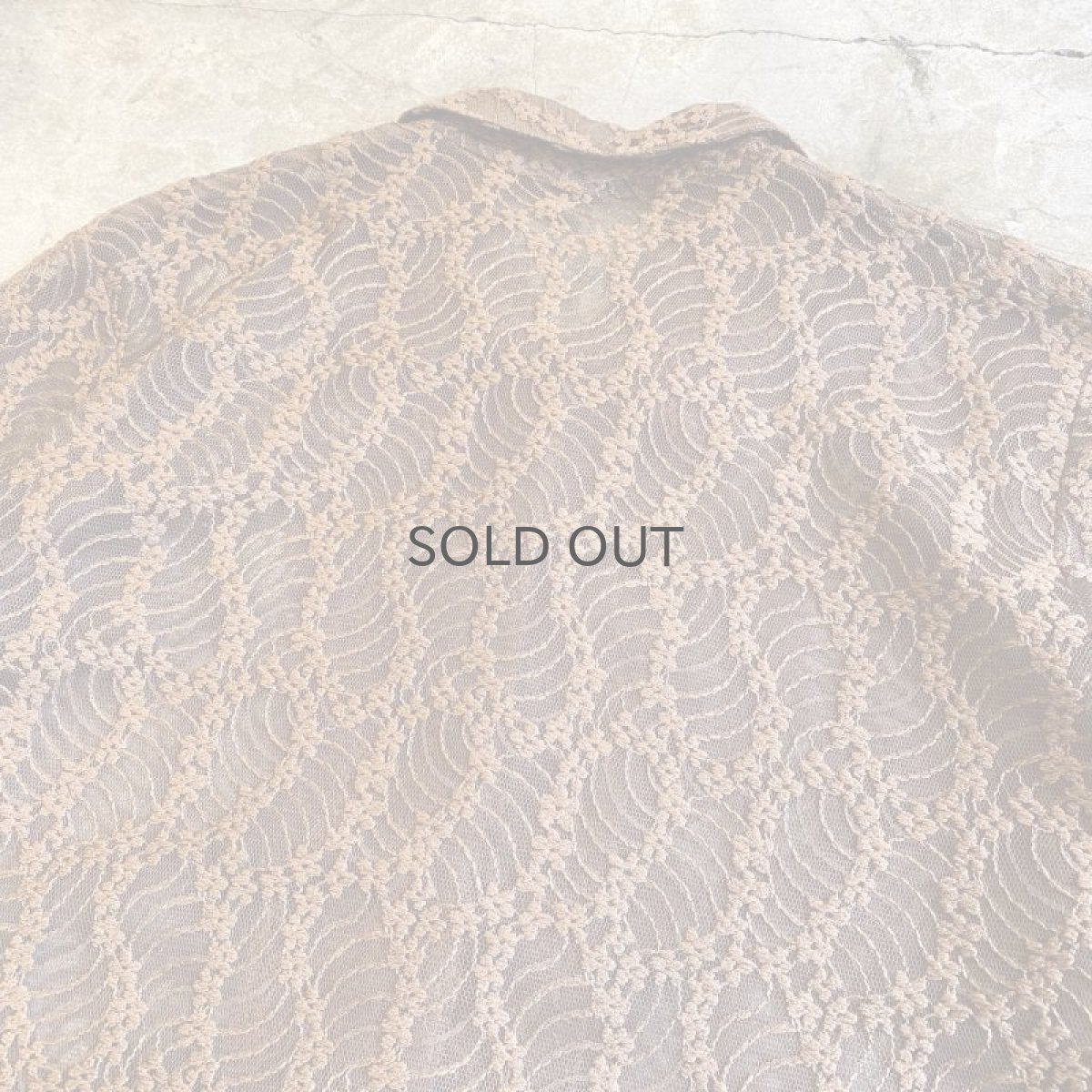 画像11: FLORAL PATTERN ALL LACE DESIGN SHIRT / Ladies L (11)