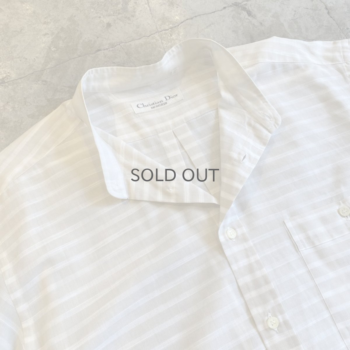 画像6: OLD【Christian Dior】STAND COLLAR BORDER DESIGN L/S SHIRT / Ladies L (6)