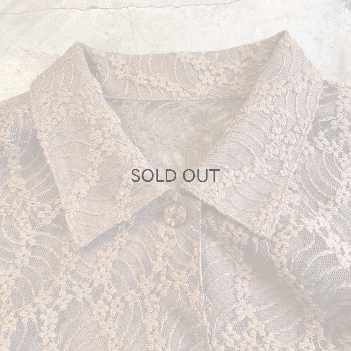 画像5: FLORAL PATTERN ALL LACE DESIGN SHIRT / Ladies L (5)