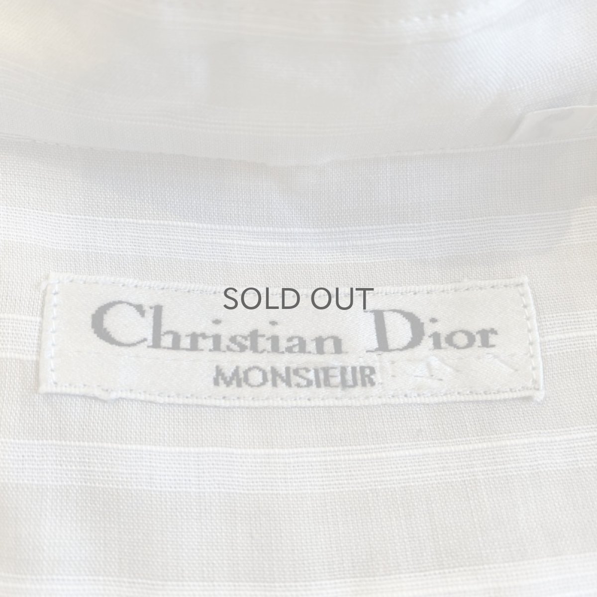 画像12: OLD【Christian Dior】STAND COLLAR BORDER DESIGN L/S SHIRT / Ladies L (12)