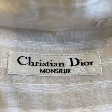 画像12: OLD【Christian Dior】STAND COLLAR BORDER DESIGN L/S SHIRT / Ladies L (12)