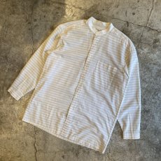 画像4: OLD【Christian Dior】STAND COLLAR BORDER DESIGN L/S SHIRT / Ladies L (4)