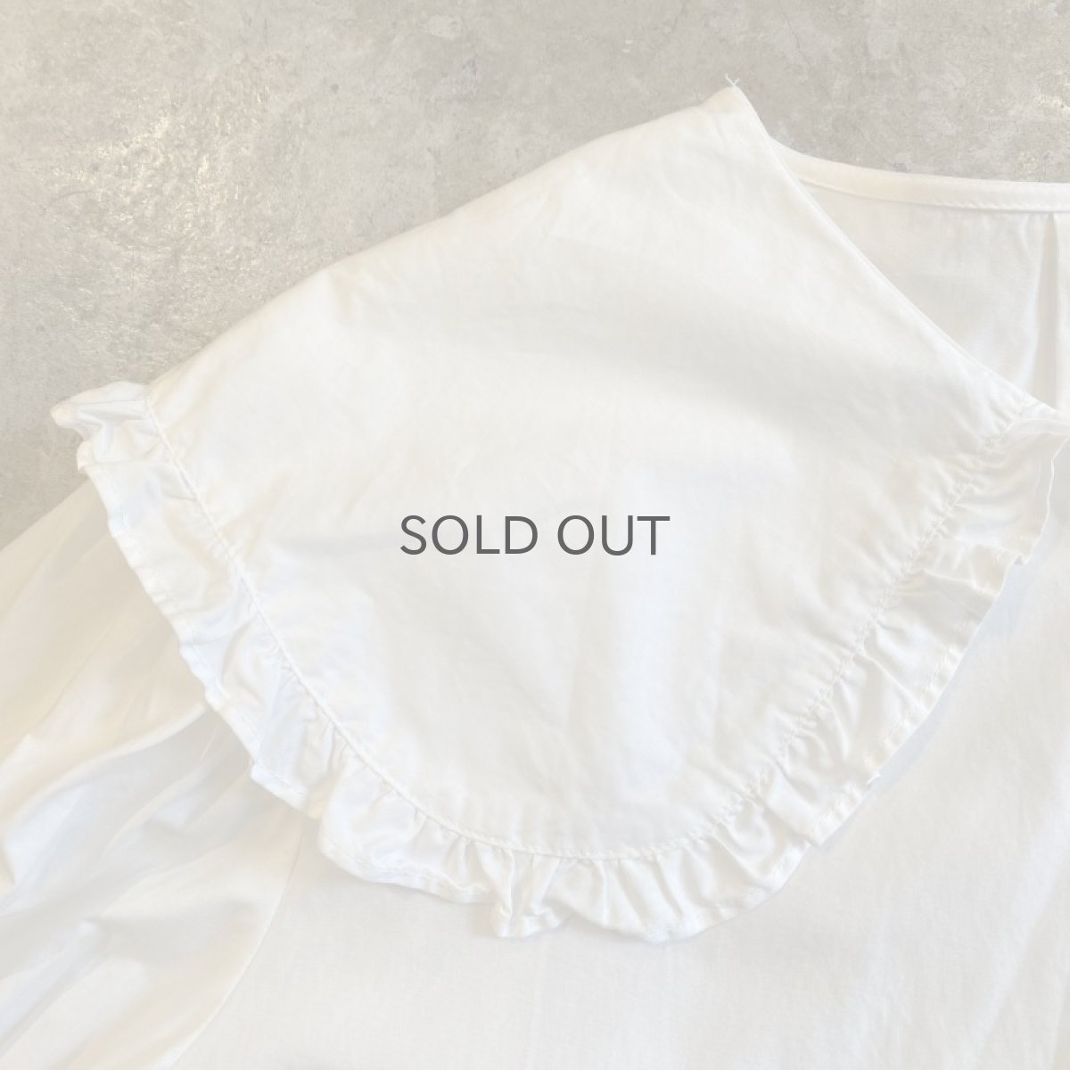 画像8: WHITE COLOR BIG COLLAR DESIGN L/S BLOUSE / Ladies M (8)