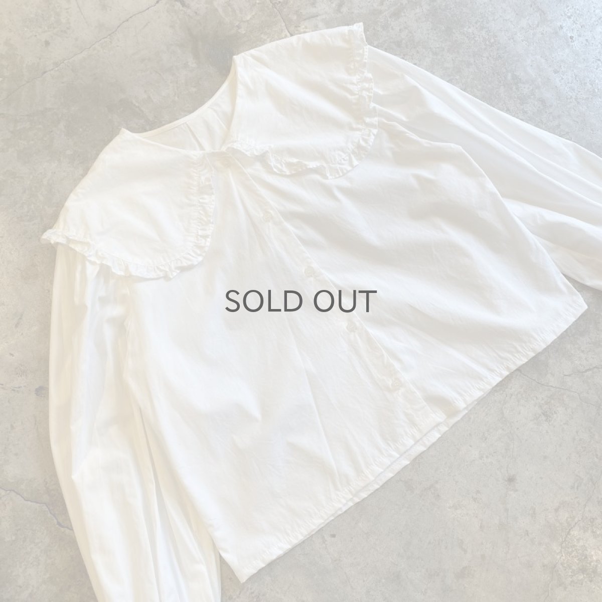 画像3: WHITE COLOR BIG COLLAR DESIGN L/S BLOUSE / Ladies M (3)