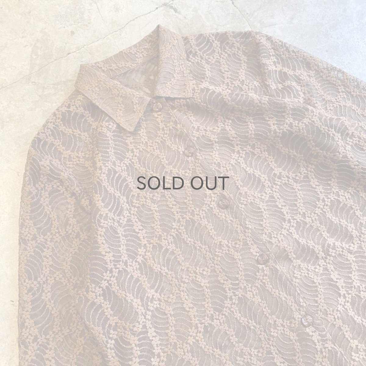 画像3: FLORAL PATTERN ALL LACE DESIGN SHIRT / Ladies L (3)