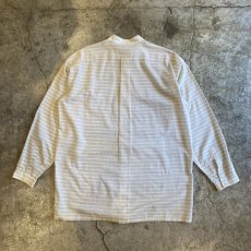 画像2: OLD【Christian Dior】STAND COLLAR BORDER DESIGN L/S SHIRT / Ladies L (2)