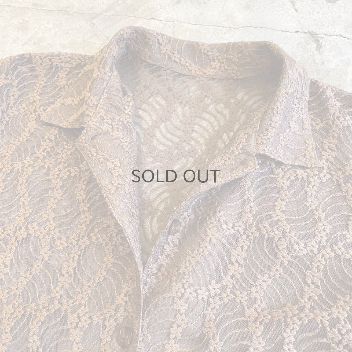 画像8: FLORAL PATTERN ALL LACE DESIGN SHIRT / Ladies L (8)