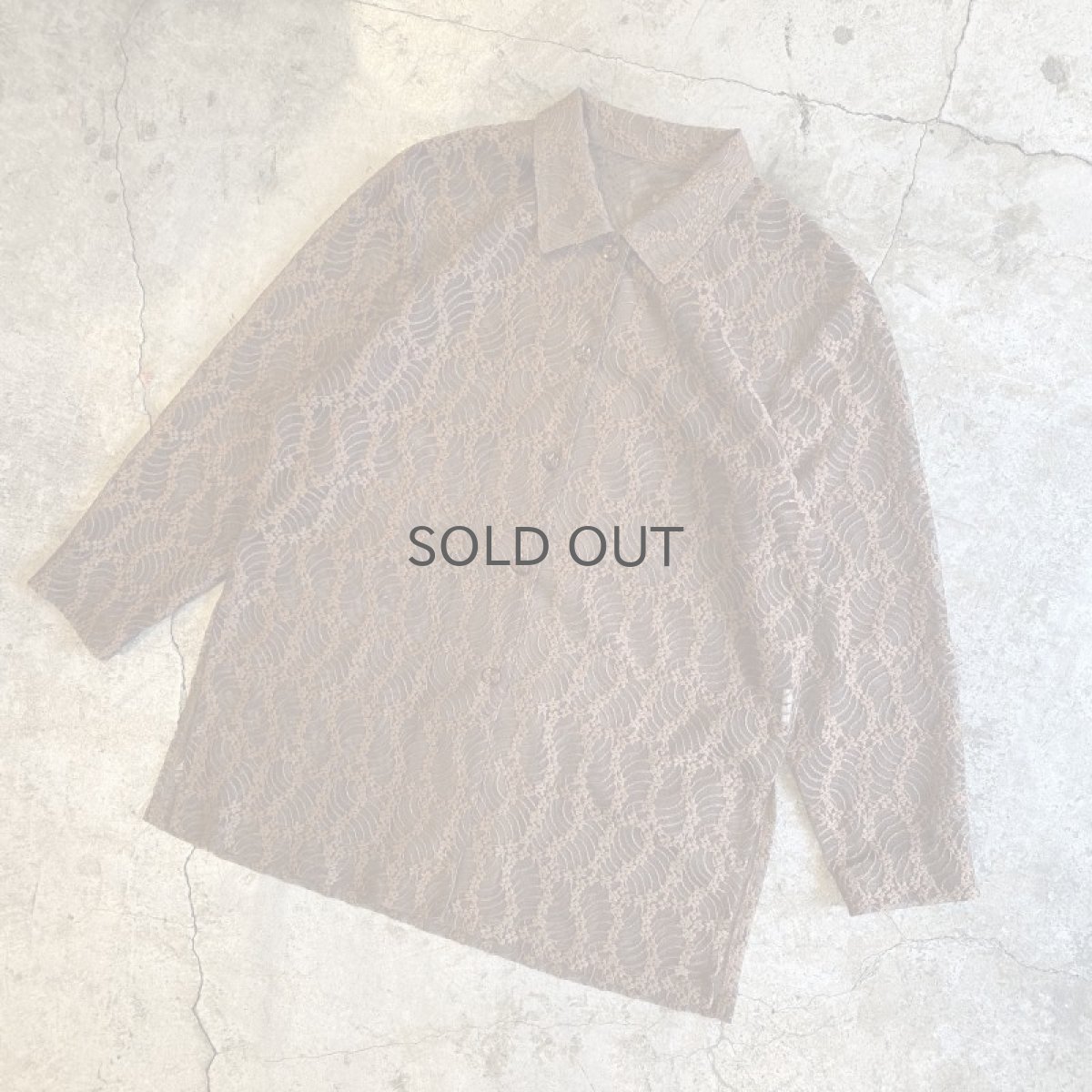 画像4: FLORAL PATTERN ALL LACE DESIGN SHIRT / Ladies L (4)