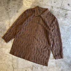 画像4: FLORAL PATTERN ALL LACE DESIGN SHIRT / Ladies L (4)