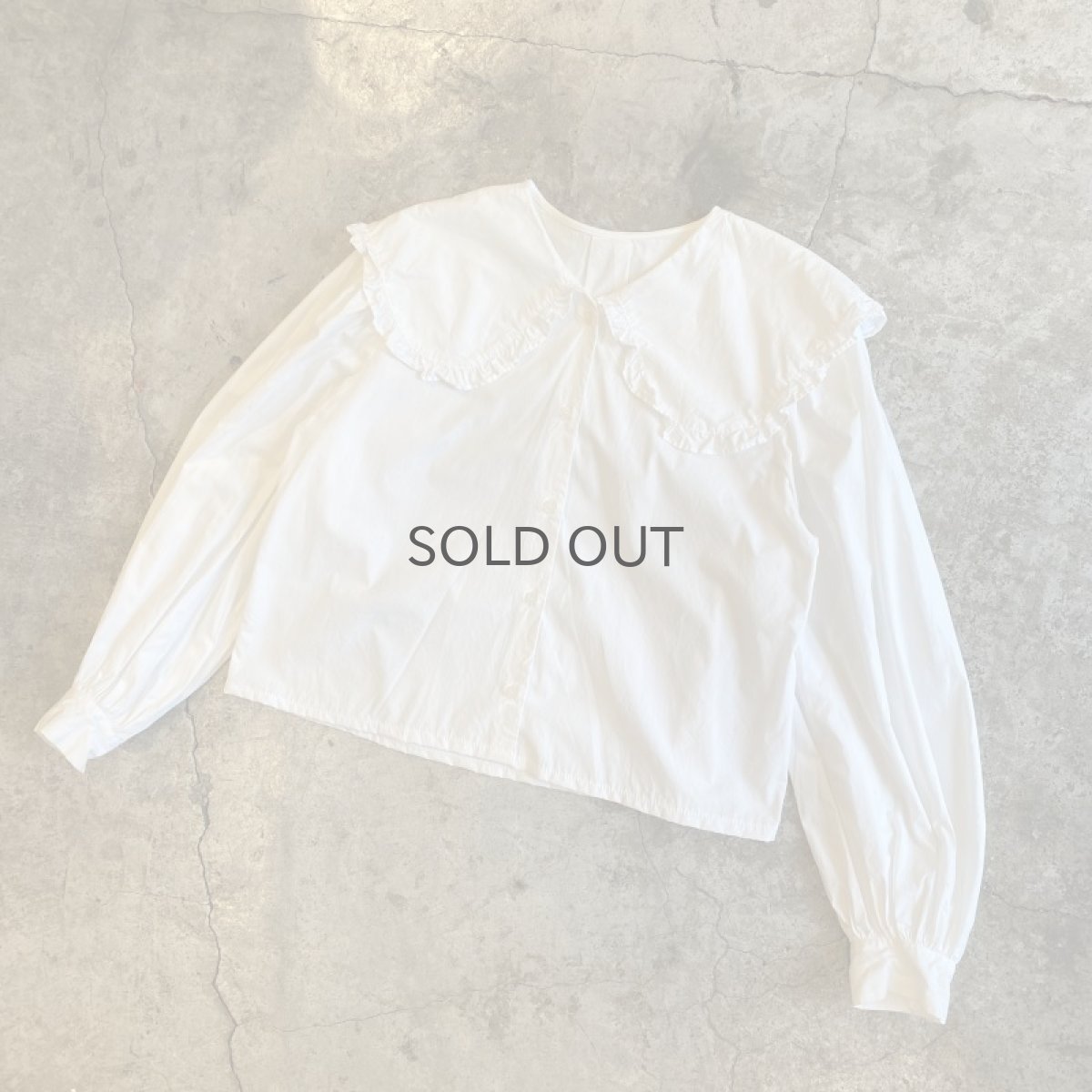 画像4: WHITE COLOR BIG COLLAR DESIGN L/S BLOUSE / Ladies M (4)