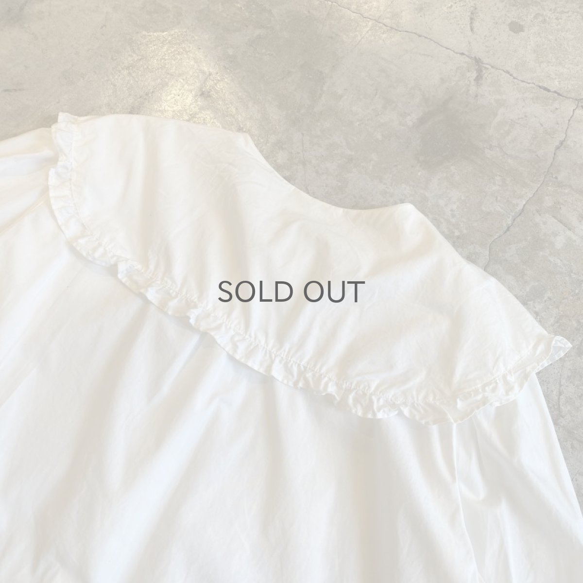 画像9: WHITE COLOR BIG COLLAR DESIGN L/S BLOUSE / Ladies M (9)