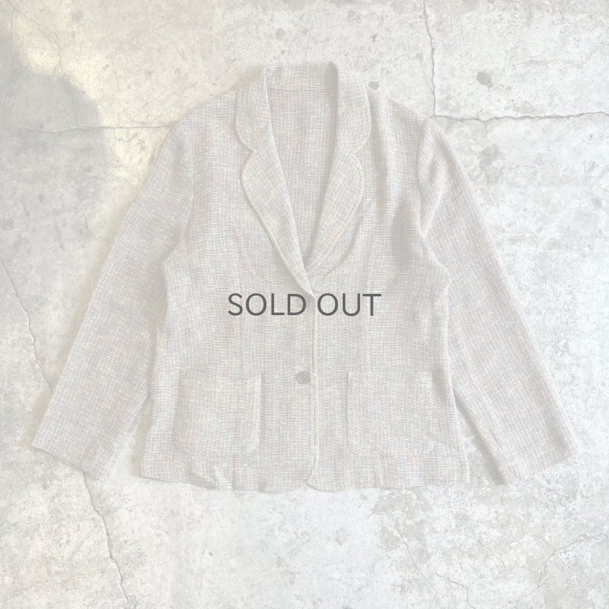 画像1: MIX COLOR PATTERN DOUBLE POCKET DESIGN TAILORED JACKET / Ladies M (1)