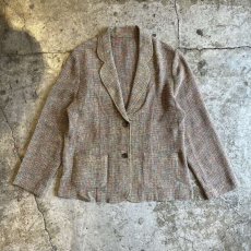 画像1: MIX COLOR PATTERN DOUBLE POCKET DESIGN TAILORED JACKET / Ladies M (1)