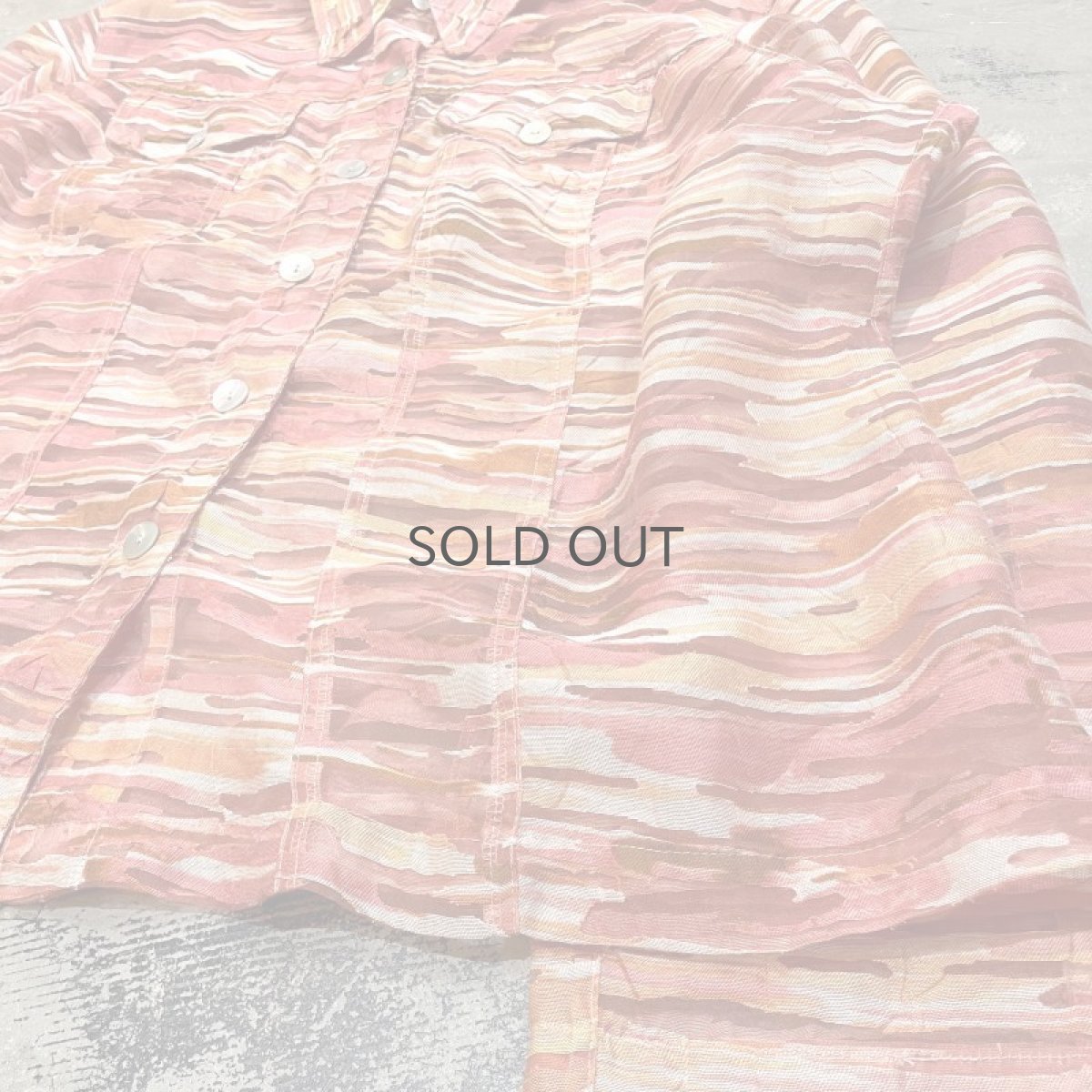 画像6: ARTISTIC BORDER PATTERN SHEER SHIRT JACKET / Mens L (6)