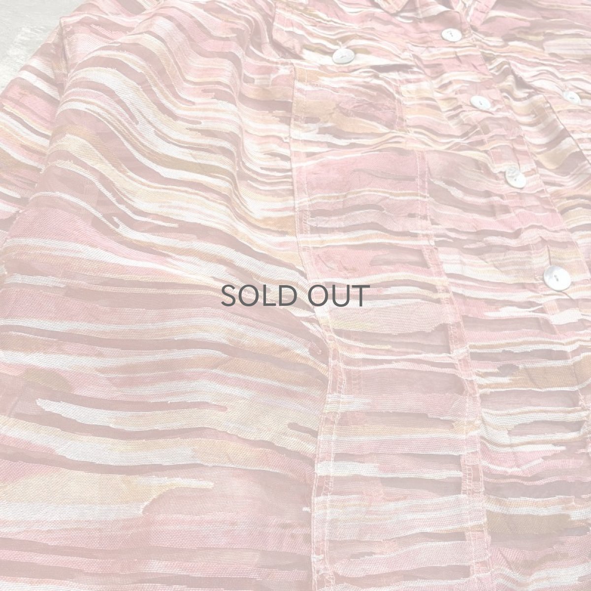 画像5: ARTISTIC BORDER PATTERN SHEER SHIRT JACKET / Mens L (5)