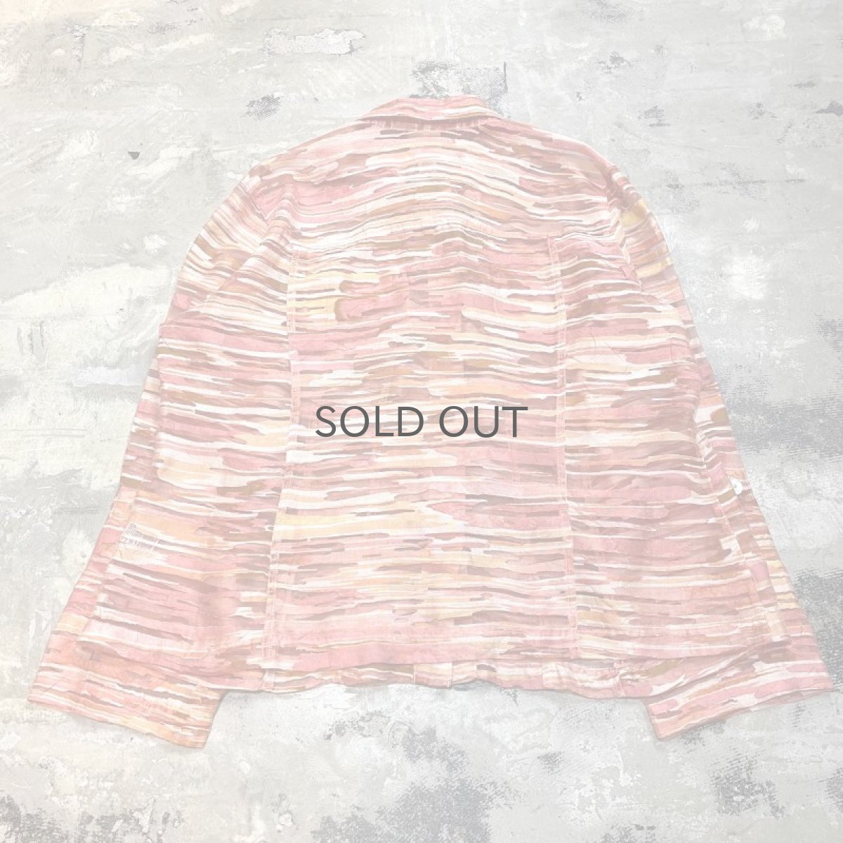 画像2: ARTISTIC BORDER PATTERN SHEER SHIRT JACKET / Mens L (2)