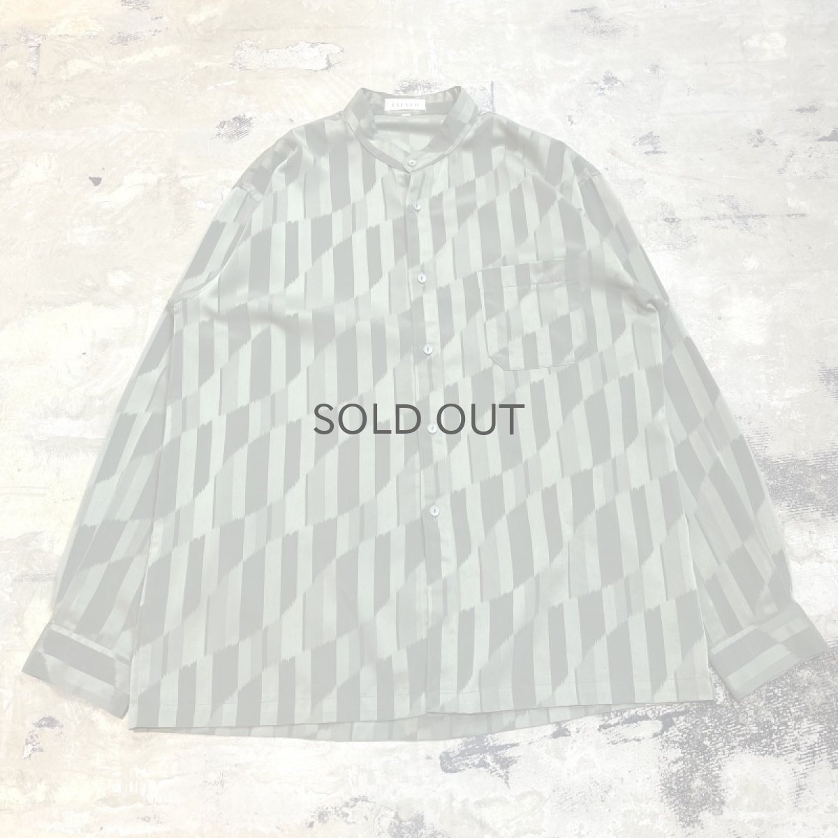 画像1: ALL OVER ARTISTIC PATTERN BAND COLLAR L/S SHIRT / Mens L (1)