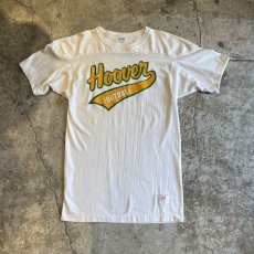 画像1: OLD【CHAMPION】FRONT COLOR LOGO PRINTED FOOTBALL DESIGN S/S TEE / Ladies M / MADE IN USA (1)