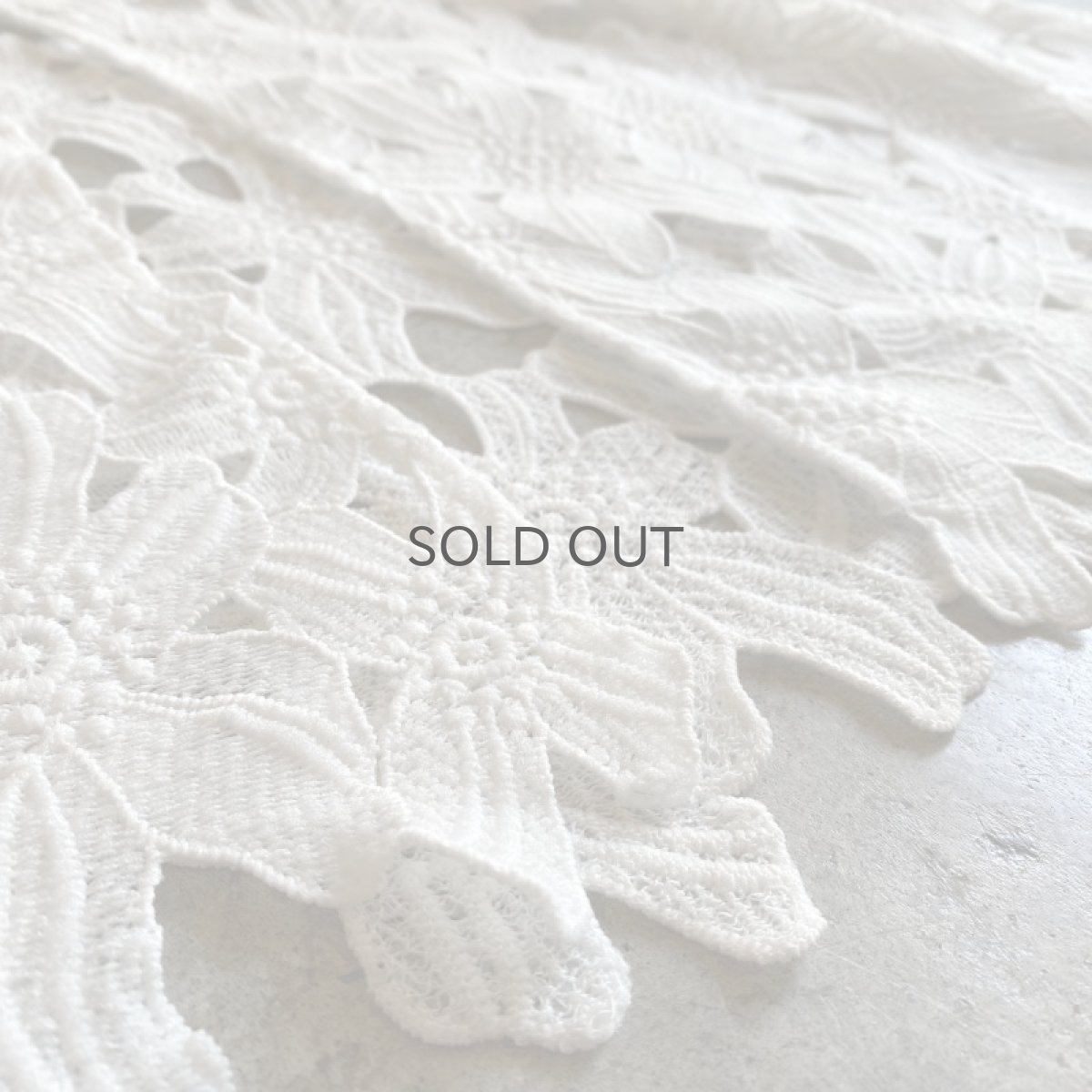 画像11: WHITE COLOR FLORAL LACE DESIGN CARDIGAN / Ladies M (11)