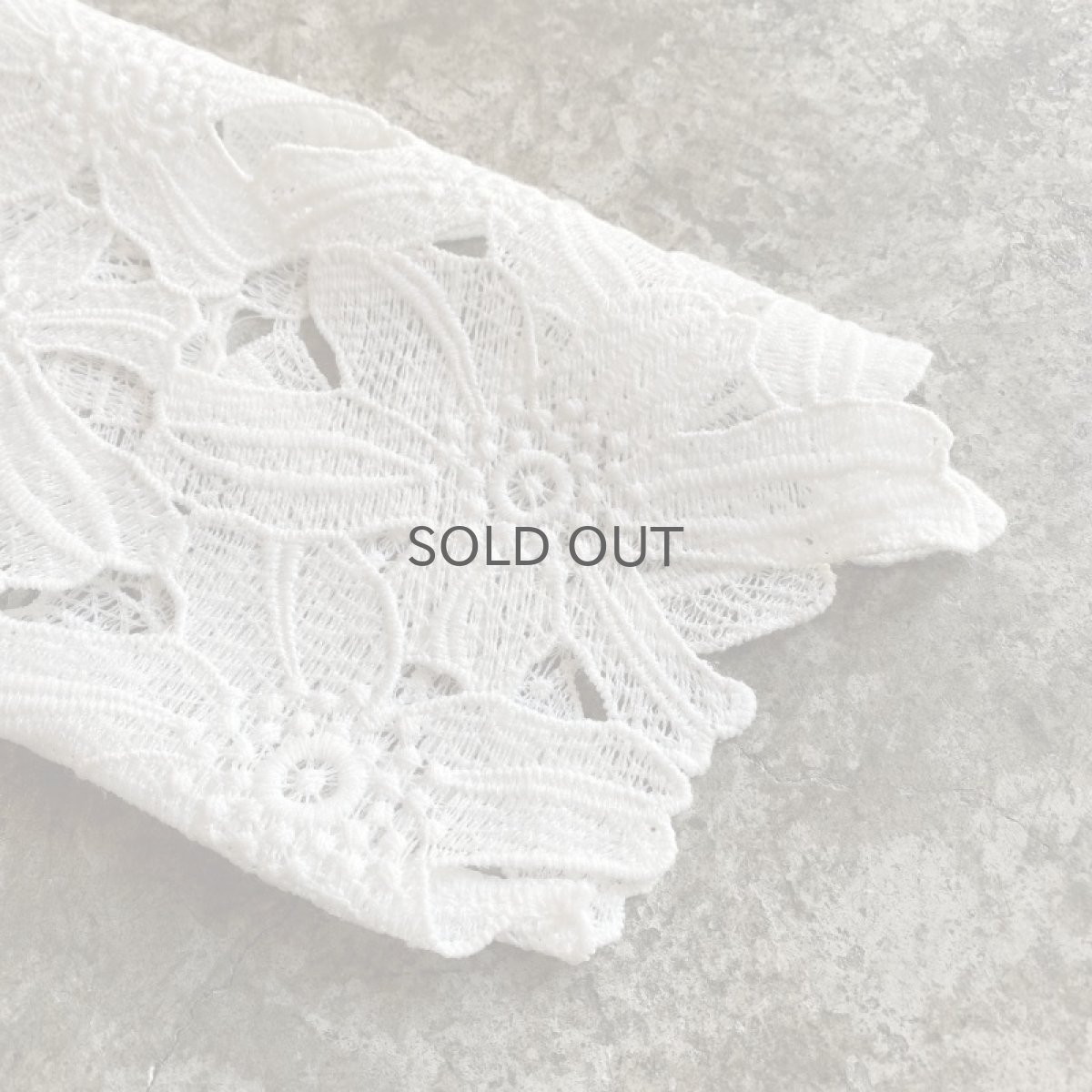 画像9: WHITE COLOR FLORAL LACE DESIGN CARDIGAN / Ladies M (9)