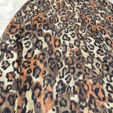 画像5: ALL OVER LEOPARD PATTERN L/S SHEER SILK SHIRT / Mens L (5)