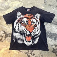 画像1: 90's TIGER FACE PRINTED S/S TEE / Mens L / MADE IN USA (1)