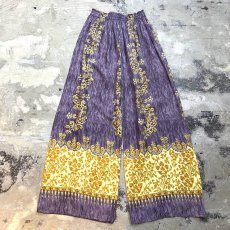 画像2: BOTANICAL PATTERN WIDE SILHOUETTE PANTS / W23~ (2)