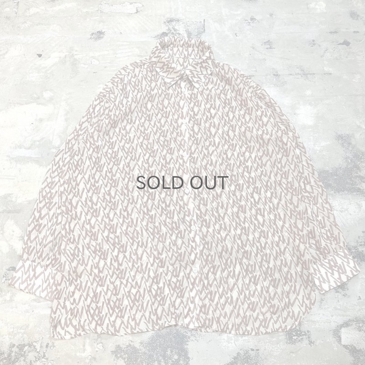画像1: ALL OVER PATTERN L/S SHEER SHIRT / Mens L (1)