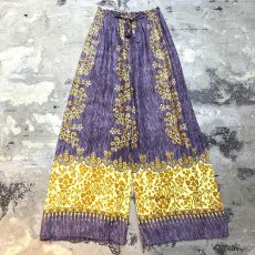 画像1: BOTANICAL PATTERN WIDE SILHOUETTE PANTS / W23~ (1)