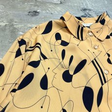 画像3: ALL OVER ARTISTIC LINE&FACE PATTERN L/S SHIRT / Mens M (3)
