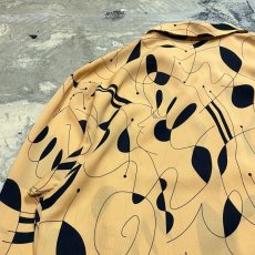画像9: ALL OVER ARTISTIC LINE&FACE PATTERN L/S SHIRT / Mens M (9)