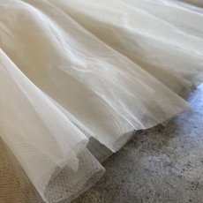 画像10: WHITE COLOR FLARE DESIGN TULLE SHEER LONG SKIRT / W23~W34 (10)