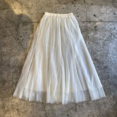 画像1: WHITE COLOR FLARE DESIGN TULLE SHEER LONG SKIRT / W23~W34 (1)