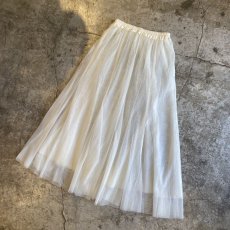 画像4: WHITE COLOR FLARE DESIGN TULLE SHEER LONG SKIRT / W23~W34 (4)