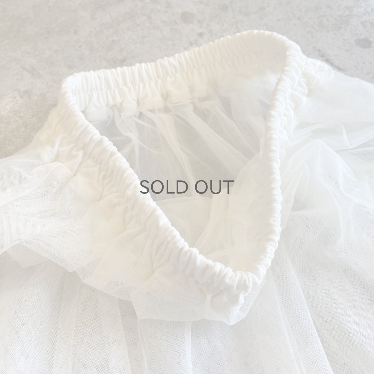 画像7: WHITE COLOR FLARE DESIGN TULLE SHEER LONG SKIRT / W23~W34 (7)