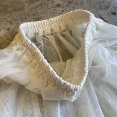 画像7: WHITE COLOR FLARE DESIGN TULLE SHEER LONG SKIRT / W23~W34 (7)