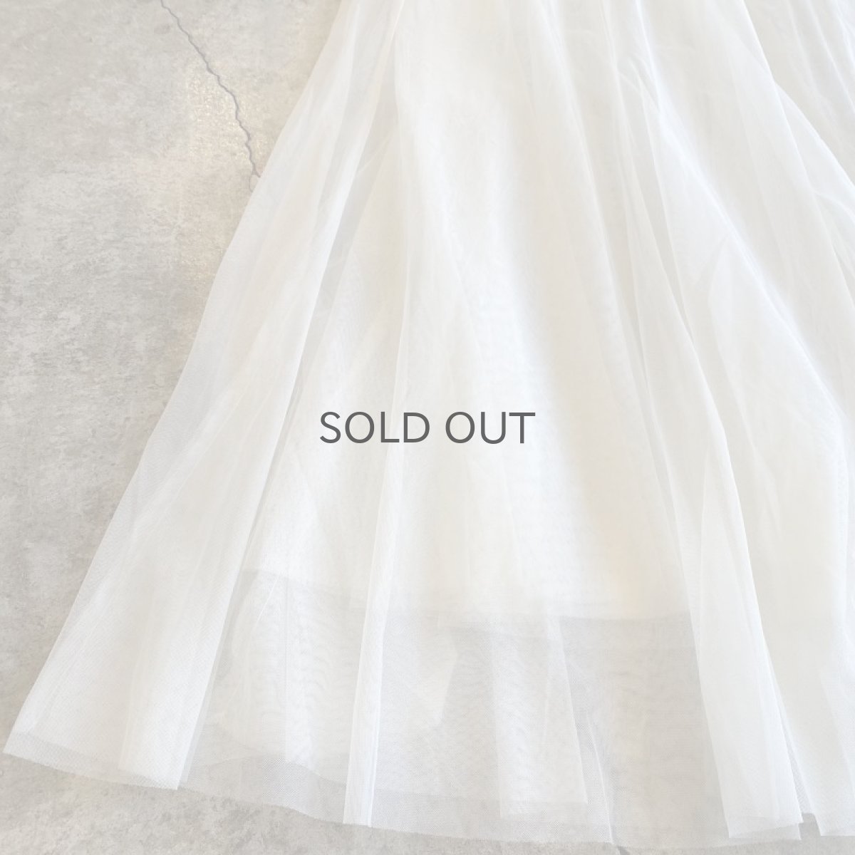 画像5: WHITE COLOR FLARE DESIGN TULLE SHEER LONG SKIRT / W23~W34 (5)