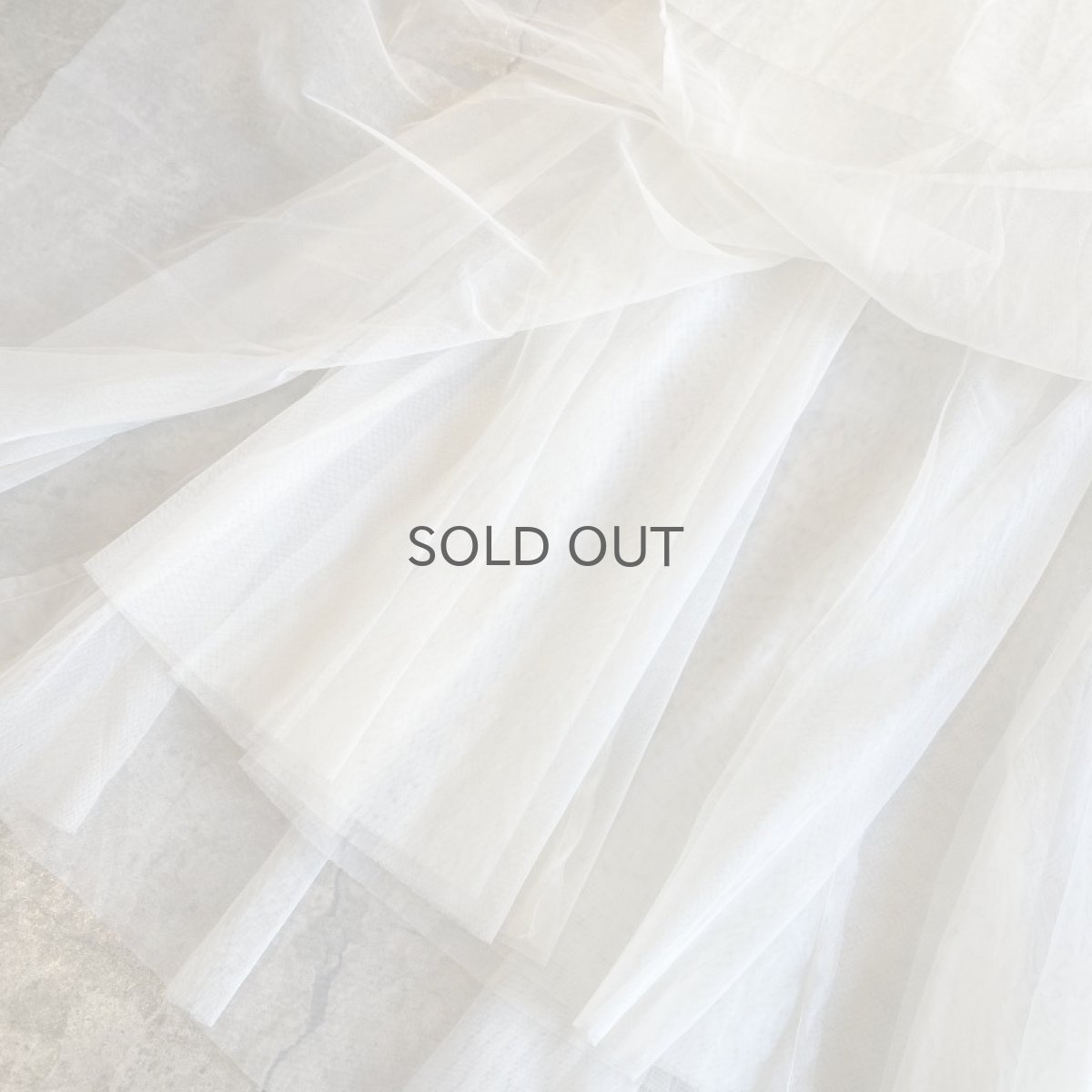 画像8: WHITE COLOR FLARE DESIGN TULLE SHEER LONG SKIRT / W23~W34 (8)