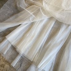 画像8: WHITE COLOR FLARE DESIGN TULLE SHEER LONG SKIRT / W23~W34 (8)