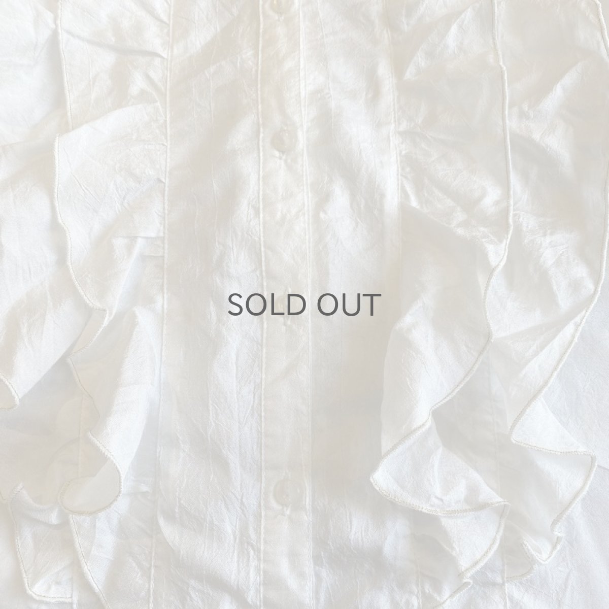 画像7: WHITE COLOR FRILL DESIGN BLOUSE / Ladies M (7)