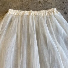 画像6: WHITE COLOR FLARE DESIGN TULLE SHEER LONG SKIRT / W23~W34 (6)