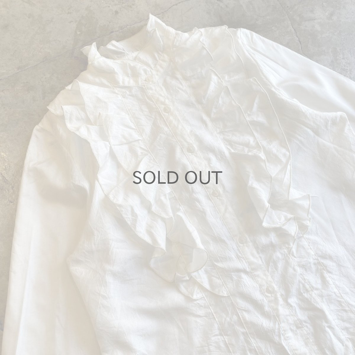 画像3: WHITE COLOR FRILL DESIGN BLOUSE / Ladies M (3)