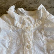 画像5: WHITE COLOR FRILL DESIGN BLOUSE / Ladies M (5)