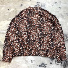 画像2: ALL OVER LEOPARD PATTERN BAND COLLAR L/S SHIRT / Mens L (2)
