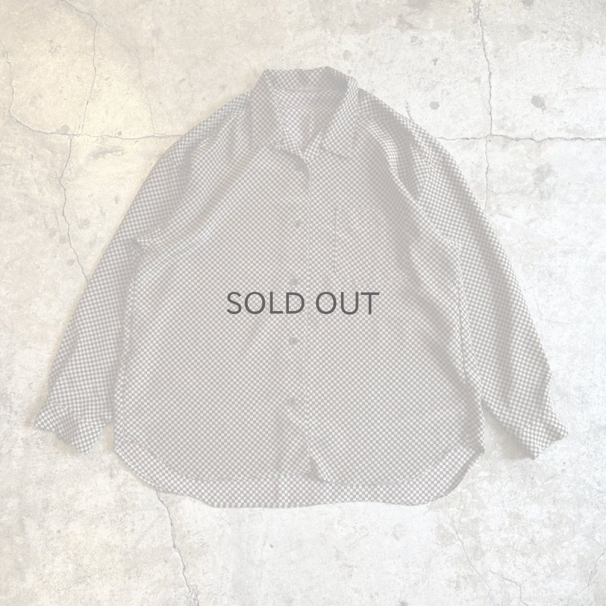 画像1: ALL OVER CHECKER PATTERN DESIGN L/S SHIRT / Ladies L (1)