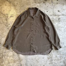 画像1: ALL OVER CHECKER PATTERN DESIGN L/S SHIRT / Ladies L (1)