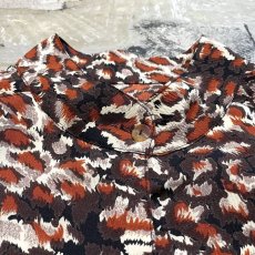 画像10: ALL OVER LEOPARD PATTERN BAND COLLAR L/S SHIRT / Mens L (10)