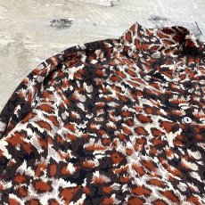画像3: ALL OVER LEOPARD PATTERN BAND COLLAR L/S SHIRT / Mens L (3)